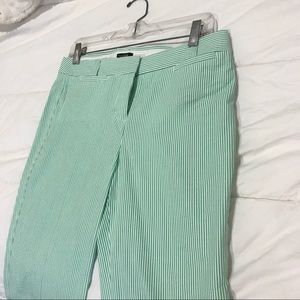 Green seersucker J. Crew pants